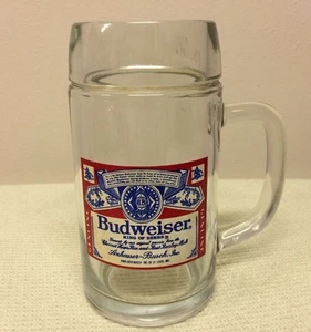 Vintage Budweiser Anheuser Busch Bierkrug 7" hoch Fassdeckel 22 Unzen Glas - Bild 1 von 10