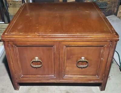 29.5" Square Center Coffee Table Mid Century Modern MCM w/Storage Solid Heavy! - Image 1 of 4