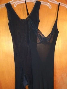 Vintage 90's Mesh Lace Catsuit Body Stocking Size SMALL 2 Pieces - Picture 1 of 12