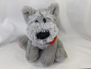 Fiesta Gris Perro Peluche 9 Pulgadas Cachorro Sentado xoxo Bufanda Juguete - Imagen 1 de 7