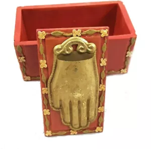 Betende Hand Andenken Box Behälter Inspirierend Gold Metall Akzent Neu - Bild 1 von 3