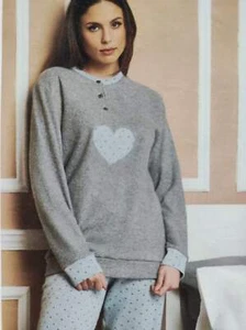 PIGIAMA CUORE DONNA INVERNALE - Picture 1 of 20
