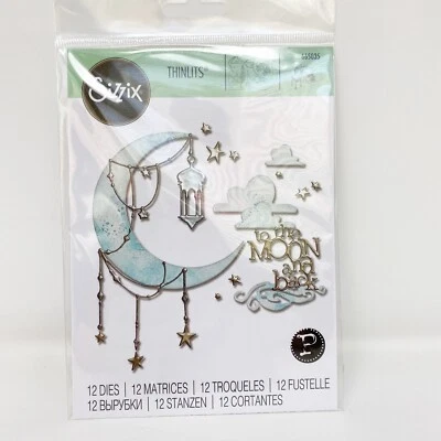 Sizzix Thinlits Moon & Back by Pete Hughes Cutting Dies Set Paper Crafts 665035 - Image 1 of 4