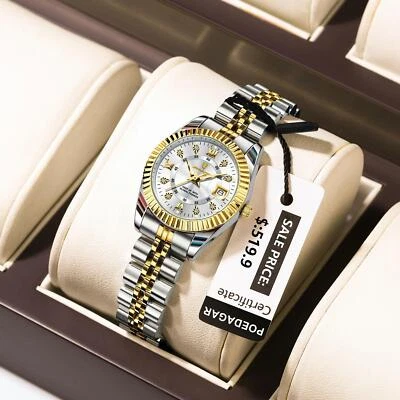 Poedagar Luxury Elegant Watch for Women Waterproof Luminous Date Ladies Watch St - Image 1 of 4