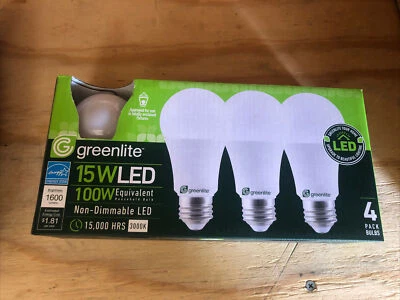 16 Light Bulbs GREENLITE 15w LED 100w non-Dimmable 3000k BRIGHT WHITE - Image 1 of 3