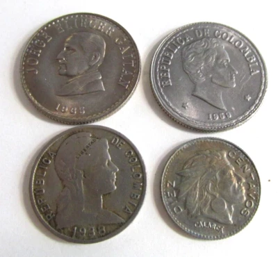 4 1938-1965 COLOMBIA WORLD COINS, South American Coins, 20, 10, 5 Centavos - Image 1 of 4
