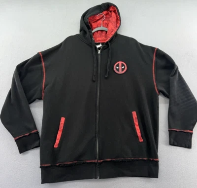 Universal Studios Sudadera Para Hombre XXL Deadpool Marvel Sudadera con Capucha Negra Roja Foto 1 de 4