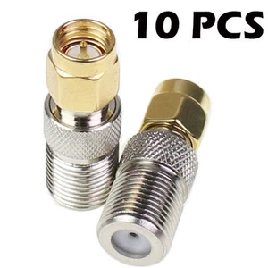 10pc F Type Female Jack To SMA Male Plug Straight Adapter Connector Converter US - Bild 1 von 6