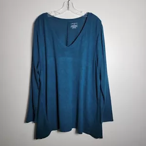 Top tunica Lane Bryant A-Line taglie forti 18/20 morbido rayon elasticizzato manica lunga - Foto 1 di 3