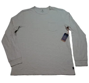 Roark Premium Tee Long Sleeve T-Shirt Size Large Beige Cotton Pocket Casual NWT - Picture 1 of 12
