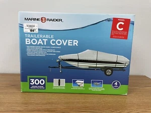 Marine Raider Model C Boat Cover Fits 15ft-18.5ft Fishing Boats 300 Denier - New - Picture 1 of 3