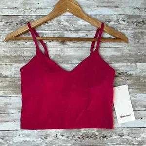 Lululemon sz 6 A/B Cup Align Cropped Cami Tank Top Passionate Pink Nulu Nylon - Picture 1 of 15