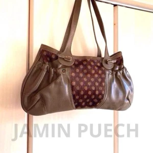 JAMIN PUECH französische gepunktete Lederhandtasche aus Japan - Bild 1 von 7