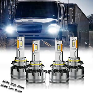 FIT Freightliner M2 100 106 112 LED 9005 + 9006 Headlights Hi/Lo Beam Bulbs Kit