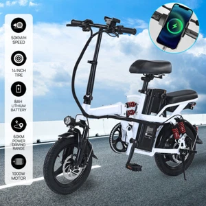 Adult E-Bike Foldable 48V 1000W 50KM/H Electric Bike for Short Commute - Picture 1 of 24