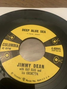 JIMMY DEAN - Deep Blue Sea / Love Me So I’ll Single Schallplatte 7“ ( COLUMBIA) - Bild 1 von 4