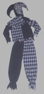 Costume Halloween bambino vestito fantasia carnevale circo pagliaccio giullare cattivo taglia M/L - Foto 1 di 8