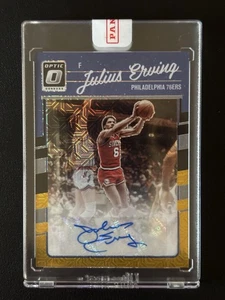 2023-24 Donruss Optic Julius Erving Retro Series Sigs Black Gold Prizm Card #/8 - Picture 1 of 11