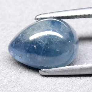 π 3.23ct 10x7.2mm Pear Cabochon Blue Sapphire - Heated Malawi Gemstone - Picture 1 of 4