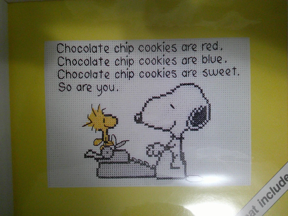 Vintage JCA Peanuts SNOOPY BEAGLE POETRY Counted Cross Stitch Kit  7x5 - Image 1 of 3