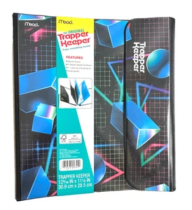 Trapper Keeper 3 Ring Binder Retro Portfolio Folder Mead Geometric Neon 2021 NEW - Picture 1 of 12