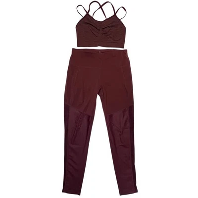 Спортивный бюстгальтер и леггинсы Sweaty Betty бордовый для спортивных тренировок размер S - Изображение 1 из 4