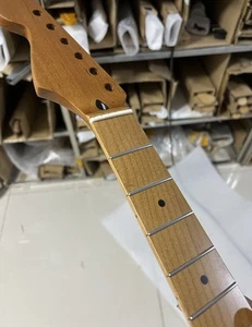 Reverse headstock Roasted maple round S S 22frets electric guitar neck 25.5inch - Imagen 1 de 6