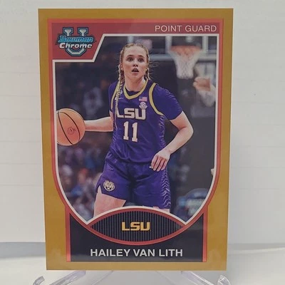 2023-24 Bowman Chrome U Hailey Van Lith Gold Refractor /50 #07B-26 LSU / TCU - Image 1 of 2