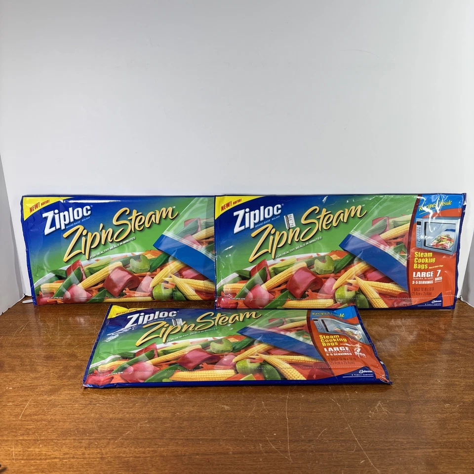 Ziploc Zip'N Steam Cooking Bags - Pack of 7