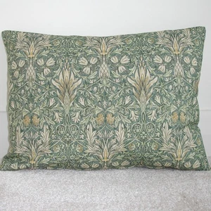 William Morris Cushion Cover Green Snakeshead 12x16 Bolster Pillow Oblong - Picture 1 of 4