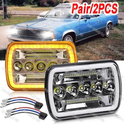 Faro LED HI-LO 2 piezas 7x6 pulgadas para Chevy El Camino 1978-1981 Chevette 1979-1987 Foto 1 de 4