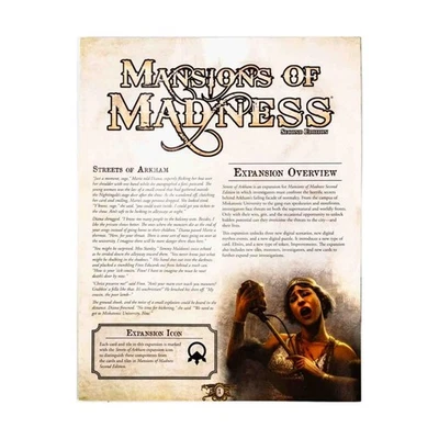 FFG Arkham Horror Streets of Arkham Expansion - Rules Only! VG+ - Image 1 of 2