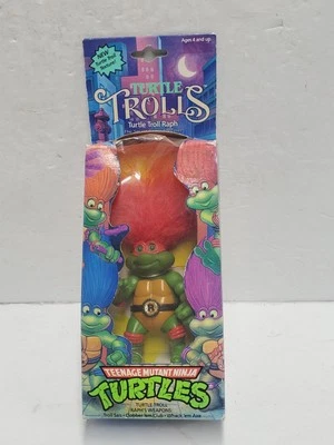 Vintage TMNT Trolls Raph Troll Figure Playmates 1992 New In Box MOC Purple Acces - Image 1 of 4