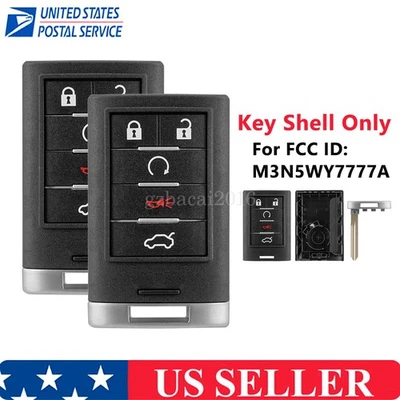 2 For 2008 2009 2010 2011 Cadillac STS CTS Remote Key Fob Shell Case Cover 5B - Image 1 of 4