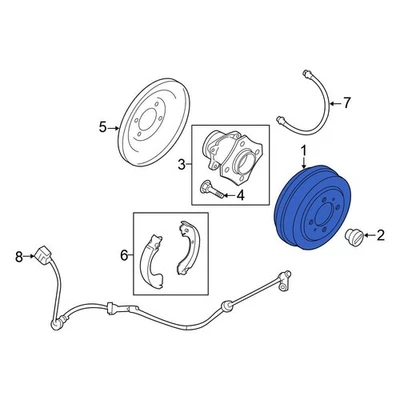 For Nissan Sentra 2013-2024 Nissan 432063SG0C Rear Brake Drum - Image 1 of 2