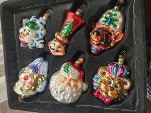 MARK KLAUS 2003 MUNDGEBLASENE GLASGESICHTER VOLL WEIHNACHTEN 6er SET - Bild 1 von 7