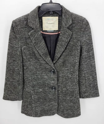 Chaqueta Cartonnier Mujer XS Gris Texturizada Dos Botones Carrera Clásica Blazer Foto 1 de 4