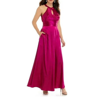 NUEVO MORGAN & CO. Vestido Formal Satinado 5 Rosa Fucsia Púrpura Baile de graduación Dama de honor Foto 1 de 4