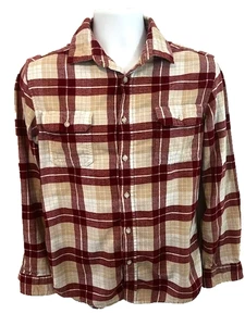 Flannel Burgundy Plaid Goodfellow &CO Mens Medium Burgundy n Tan - Picture 1 of 5