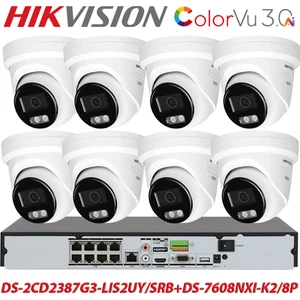 Hikvision 4K 8CH IP Security Camera System Kit 2Way Audio ColorVu Outdoor Turret - Picture 1 of 12