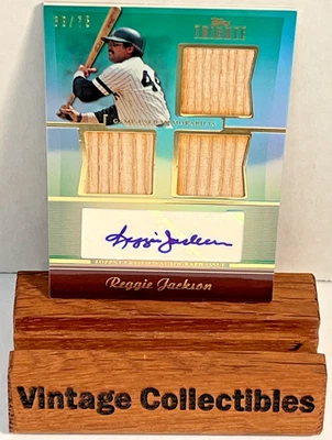 2011 TOPPS TRIBUTE REGGIE JACKSON HOF AUTO TRIPLE BAT GREEN /75 SP #TQTR-RJ - Image 1 of 2