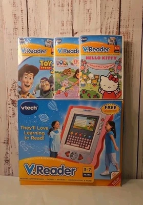 New Vtech V.Reader Interactive E-reading System Bundle w/3 Games 2010 - Image 1 of 4