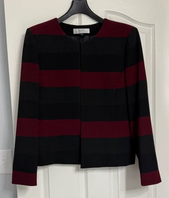 TAHARI - ARTUR S. LEVINE - красный/черный/серый широкополосный блейзер - мисс размер 16 - Изображение 1 из 4