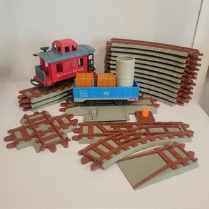 Playskool Express 1988 tren preescolar vía interruptor recto cruz curvado y vagones - Imagen 1 de 8