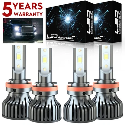 For Chevy Malibu 2004-2012 LED Headlights Bulbs High&Low Beam Combo Kit 6000K F8 - Image 1 of 4