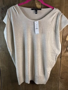 White House Black Market SL Shimmer Sweater, XL, Heathered Birch Shimmer - Picture 1 of 6