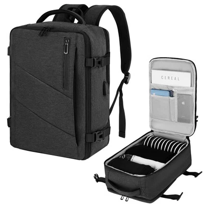 VOESLD Zaino 55x40x20, Zaino da Viaggio Aereo Bagaglio a Mano Grigio Scuro Zaino - Immagine 1 di 4