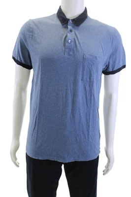 Standard James Perse Men Collared Short Sleeve Cotton Polo Blue Size 2 - Image 1 of 4