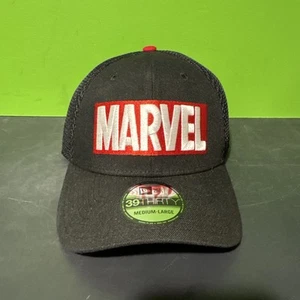 New Era 39thirty M/L Flex Fit Marvel Logo 80 Years Mesh Schwarz Neu Medium Large - Bild 1 von 5