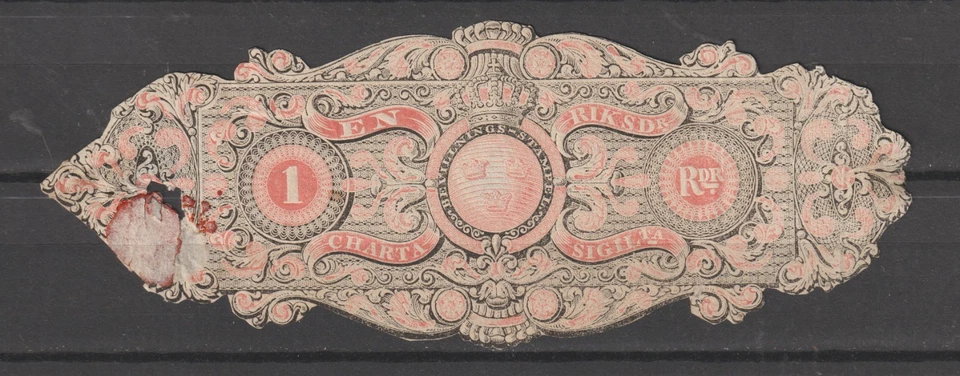 Sello de gamuza de Suecia Fiscaux Fiscal Stempelmaerke Fyra Carta recortada 1 Foto 1 de 1